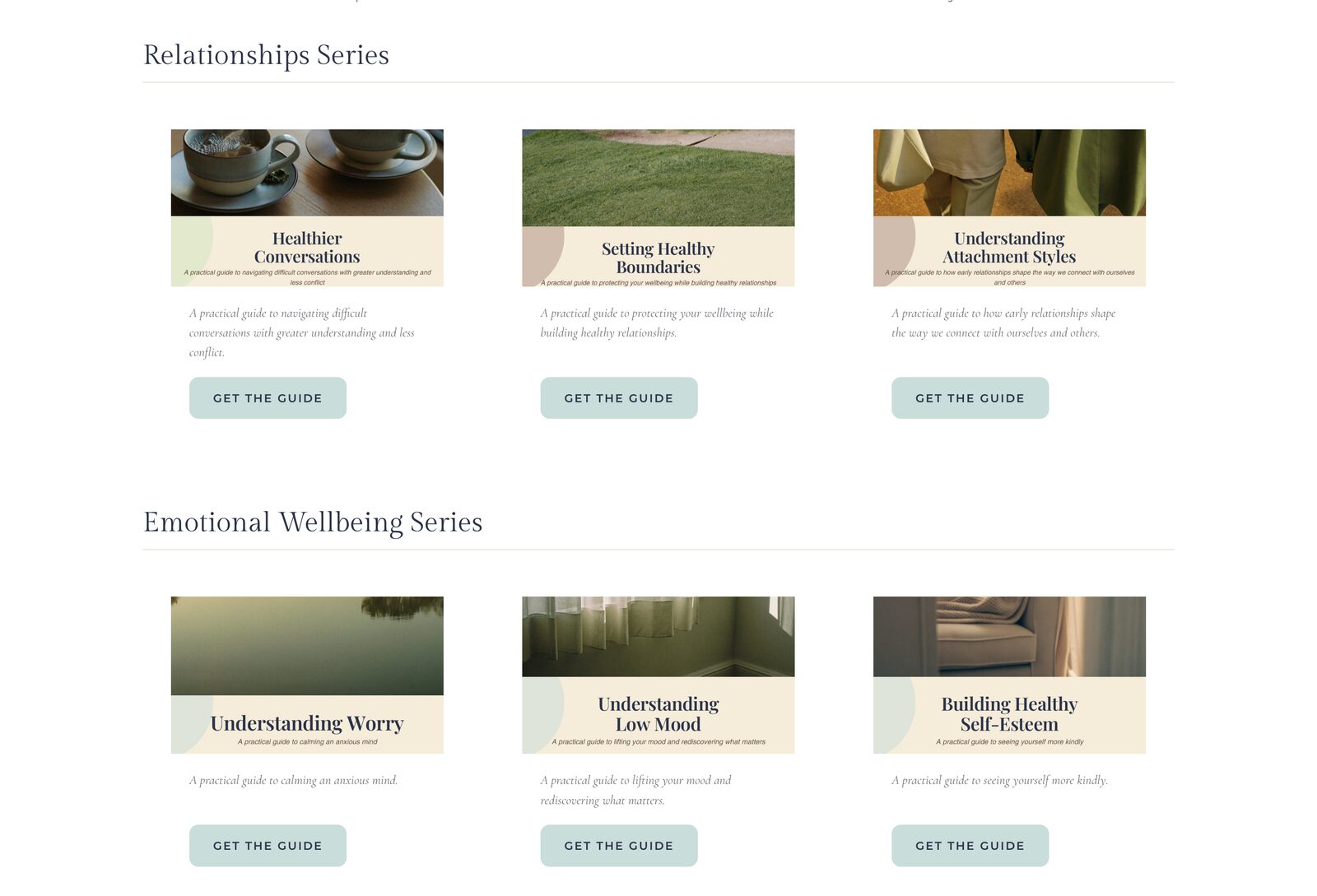 The Free Psychology Resources page - the Relationships Series of downloadable resources